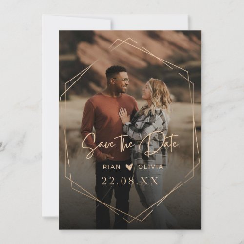 Simple Elegant Chic Photo Wedding Save the Date In