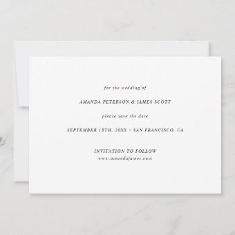 Simple Elegant Chic Photo Wedding Save The Date Invitation 