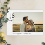 Simple Elegant Chic Photo Wedding Save the Date Invitation<br><div class="desc">This simple, stylish modern photo wedding save the date flat card template features your first names and date along with your photo on the front. The text on both sides is black by default but you can change this if you prefer. On both sides we set the background as transparent...</div>