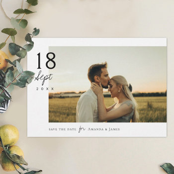 Simple Elegant Chic Photo Wedding Save The Date Invitation by goattreedesigns at Zazzle