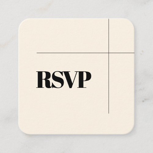 Simple elegant  chic QR code RSVP response Enclosure Card