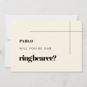 Simple elegant & chic Ring Bearer Proposal card