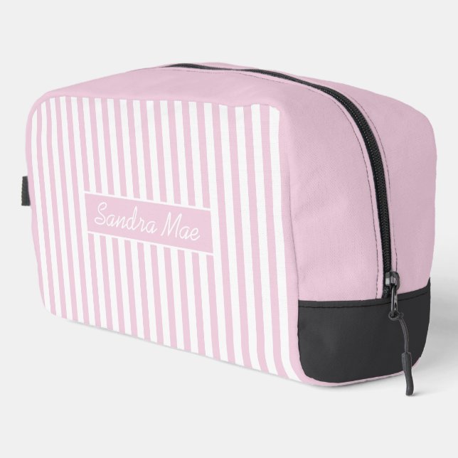 Simple Elegant Chic Stripe Pattern Toiletry Bag (Right Corner)