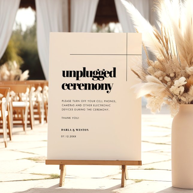 Simple, elegant & chic Unplugged ceremony sign (Creator Uploaded)