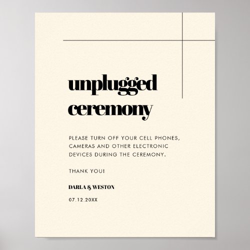 Simple elegant  chic Unplugged wedding ceremony Poster