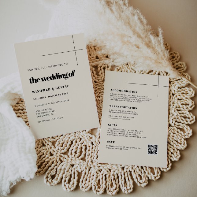 Simple elegant & chic wedding All in One Invitation (Creator Uploaded)
