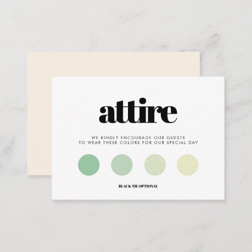 Simple elegant  chic Wedding attire Enclosure Card