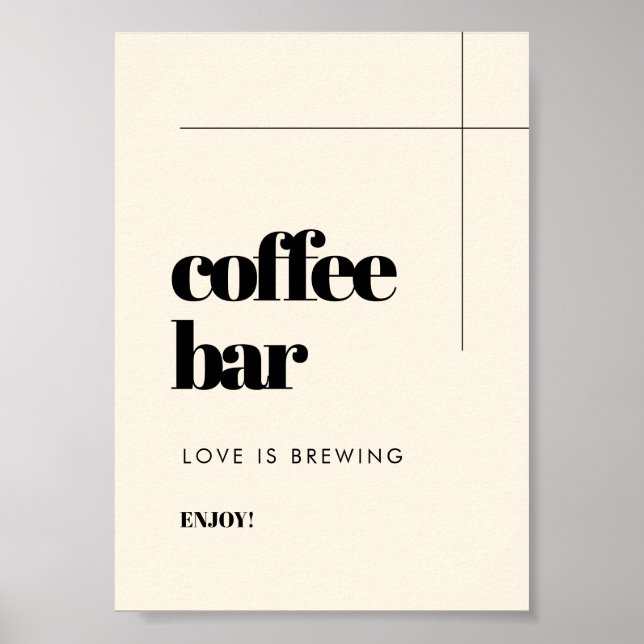 Simple elegant & chic wedding Coffee Bar sign (Front)