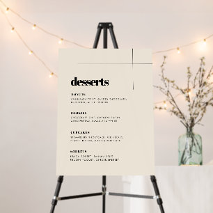 Simple Elegant & Chic Wedding Dessert Bar Sign