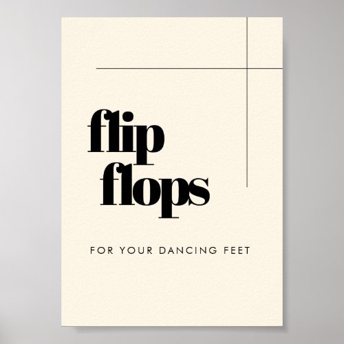 Simple elegant  chic wedding Flip Flops sign