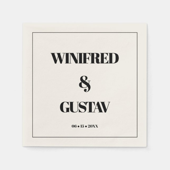 Simple elegant & chic wedding napkins (Front)