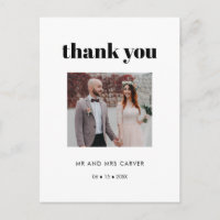 Simple elegant & chic wedding photo Thank you