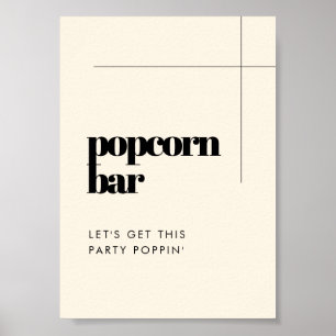 Simple elegant & chic wedding Popcorn bar sign