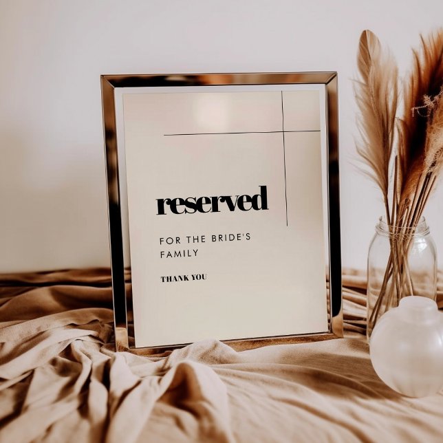 Simple elegant & chic wedding Reserved sign (Creator Uploaded)