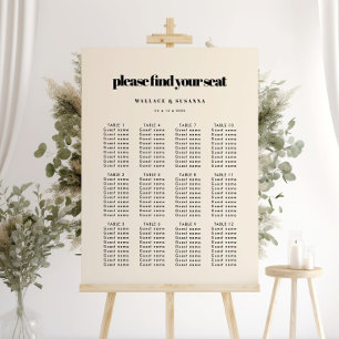 Simple elegant & chic wedding seating chart Sign