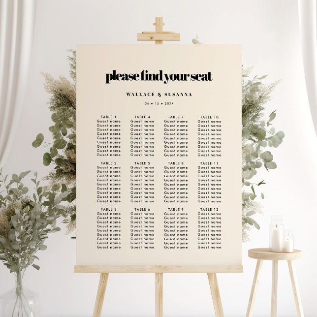 Simple elegant & chic wedding seating chart Sign (Creator Uploaded)
