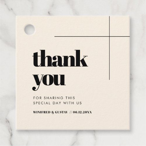 Simple elegant  chic wedding Thank you Favor Tags