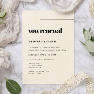 Simple elegant & chic wedding Vow Renewal Invitation