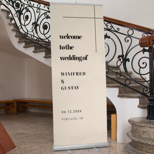 Simple elegant  chic Welcome to our wedding Retractable Banner