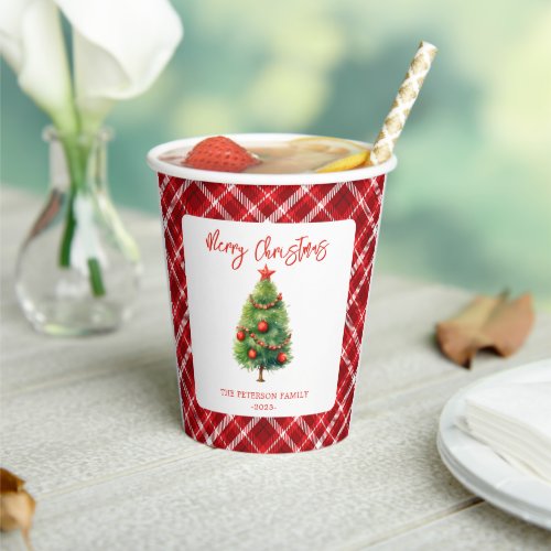 Simple Elegant Chjristmas Pine Tree Paper Cups