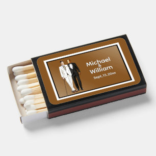 Simple Elegant Chocolate Brown Favor Matchboxes