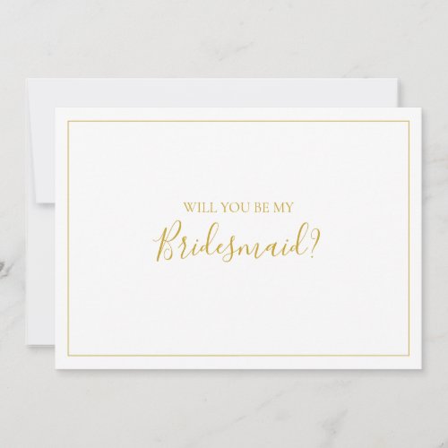 Simple Elegant Christmas Bridesmaid Proposal Card
