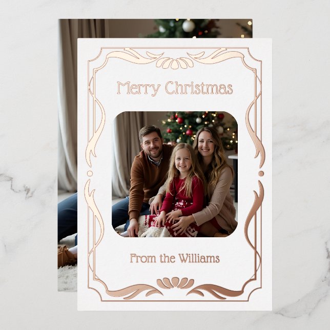 Simple Elegant Christmas Cards Template Holiday  (Front/Back)