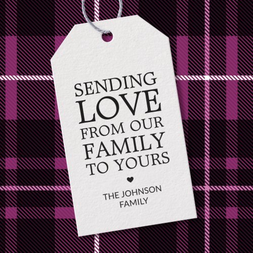Simple Elegant Christmas Custom Family Name Gift Tags