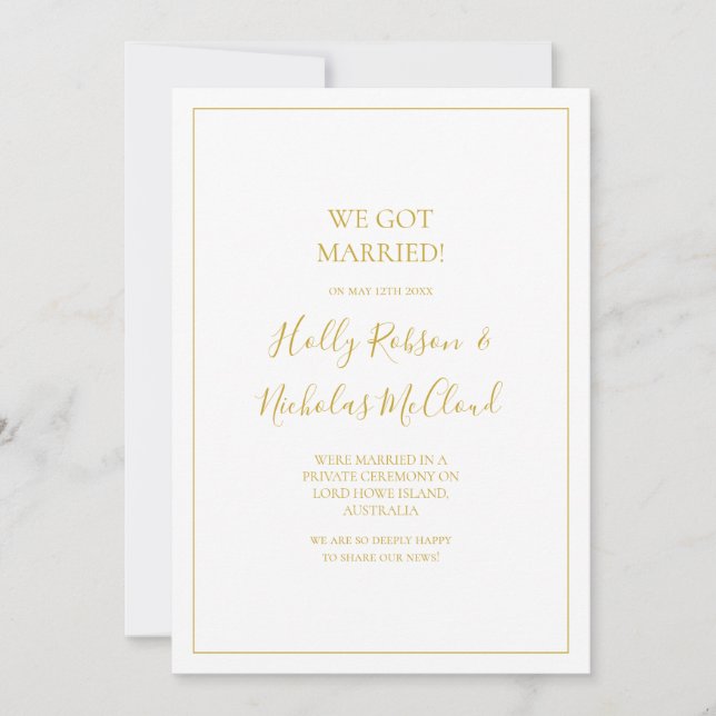 Simple Elegant Christmas | Elopement Announcement (Front)