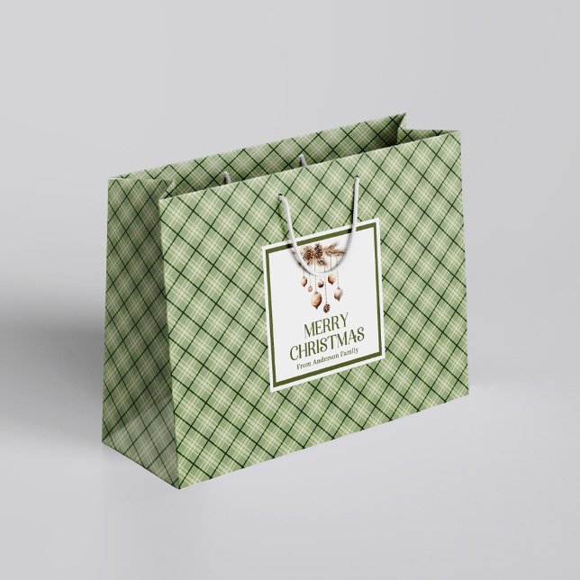 Simple Elegant Christmas Gift Bag Sage Ivory (Simple Elegant Christmas Gift Bag Sage Ivory)