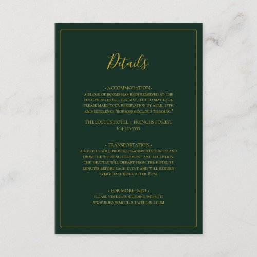 Simple Elegant Christmas  Green Details  Enclosure Card
