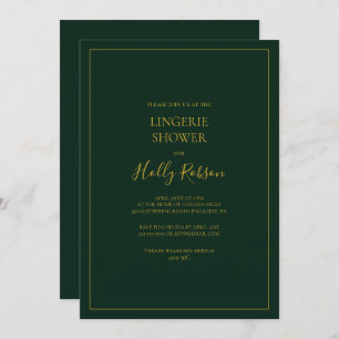 Simple Elegant Christmas   Green Lingerie Shower Invitation