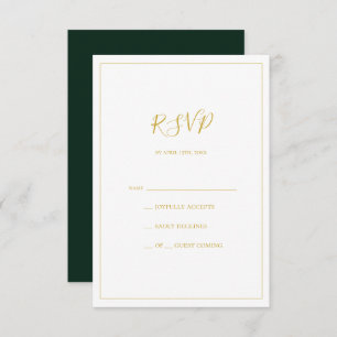 Simple Elegant Christmas Green RSVP Card