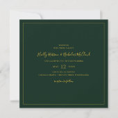 Simple Elegant Christmas | Green Square Wedding Invitation (Front)