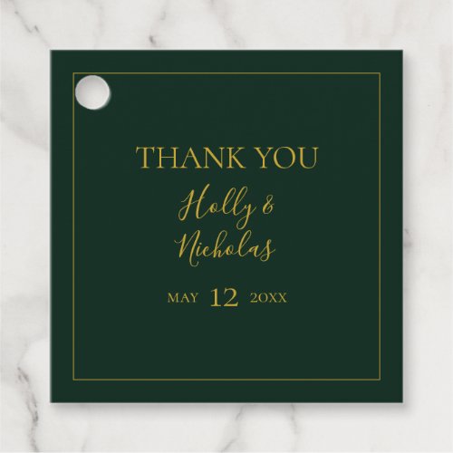 Simple Elegant Christmas  Green Thank You Favor Tags