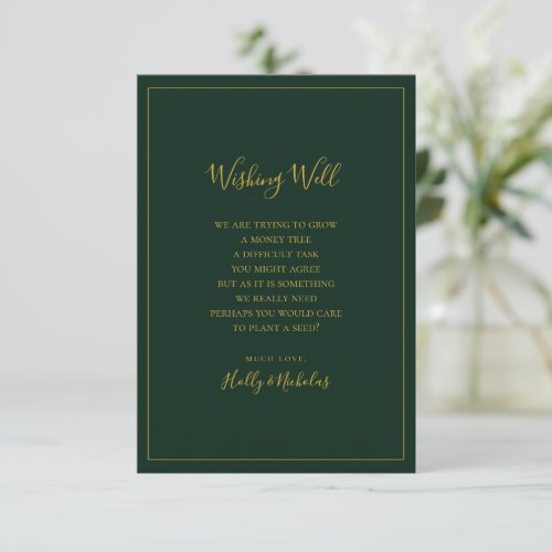 Simple Elegant Christmas  Green Wishing Well Card