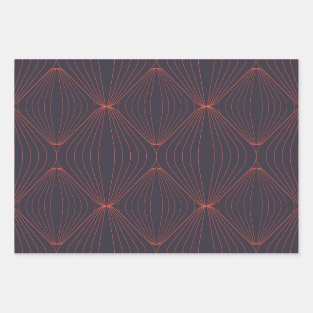 Simple, elegant Christmas inspired graphic pattern Wrapping Paper Sheets (Front)