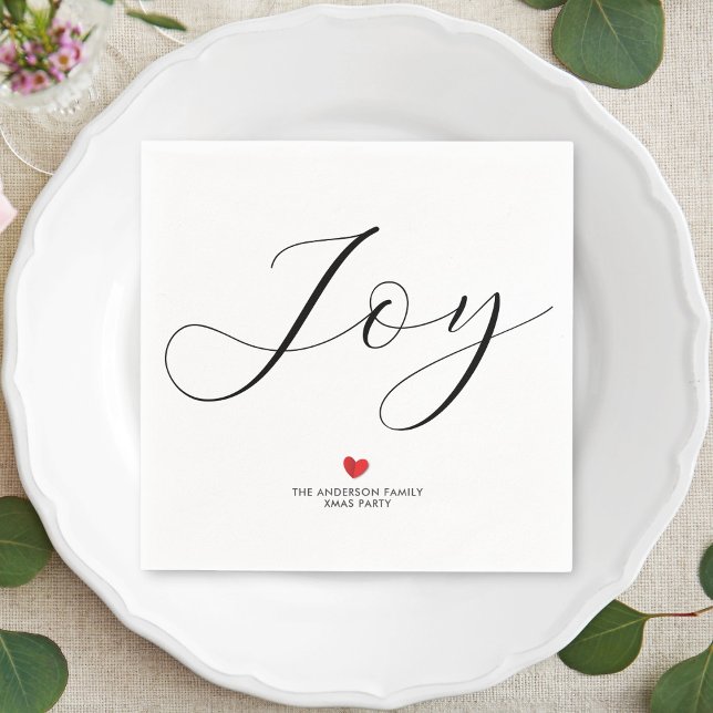 Simple Elegant Christmas Joy Holiday Party Napkins (Creator Uploaded)