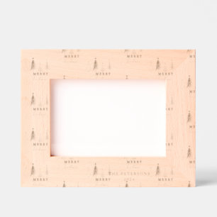 Simple Elegant Christmas Pine Tree Engraved Frames