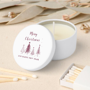 Simple Elegant Christmas Pine Tree Mini Candle Favors