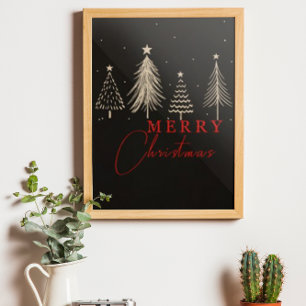 Simple Elegant Christmas Pine Tree Wood Wall Art