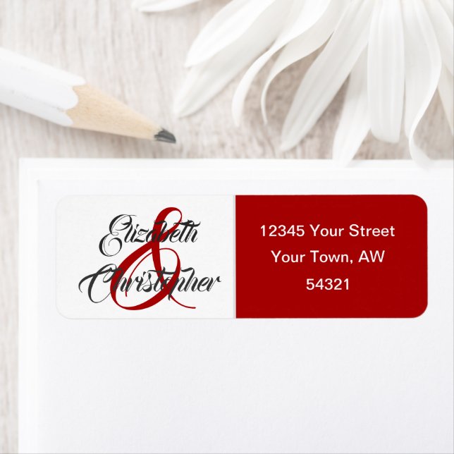 Simple Elegant Christmas Red Ampersand Amplitude Label (Insitu)