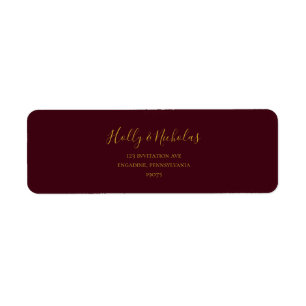 Simple Elegant Christmas Red Return Address Label