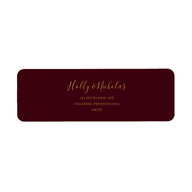 Simple Elegant Christmas | Red Return Address Label (Front)