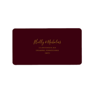 Simple Elegant Christmas Red RSVP Address Label