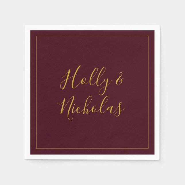 Simple Elegant Christmas | Red Wedding Napkins (Front)