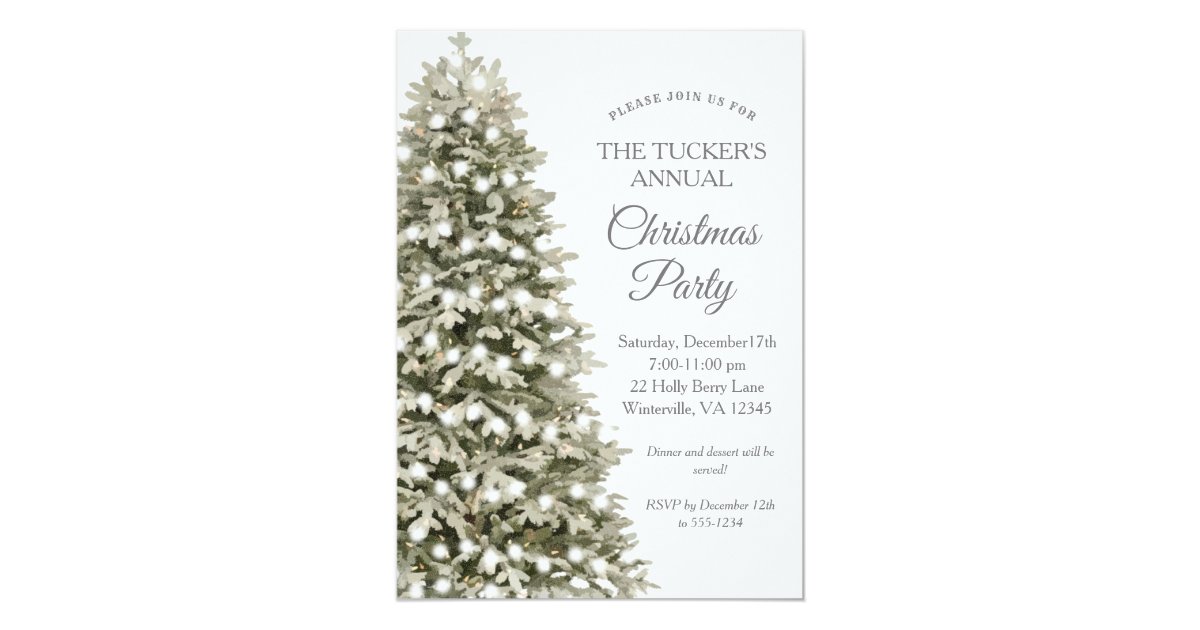 Simple Elegant Christmas Tree Christmas Party Invitation