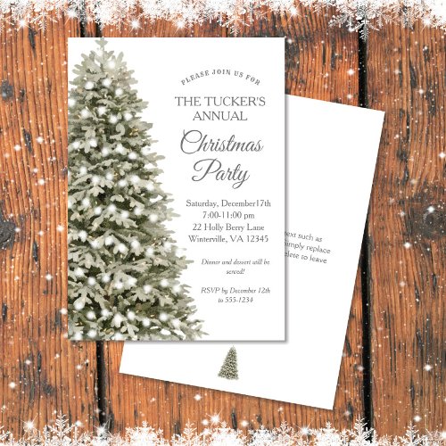 Simple Elegant Christmas Tree Christmas Party Invitation