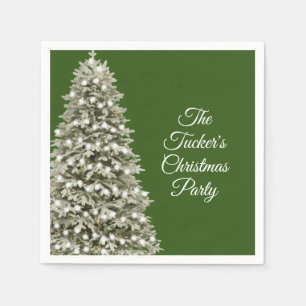 Simple Elegant Christmas Tree Christmas Party Napkins