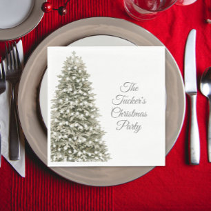 Simple Elegant Christmas Tree Christmas Party Napkins